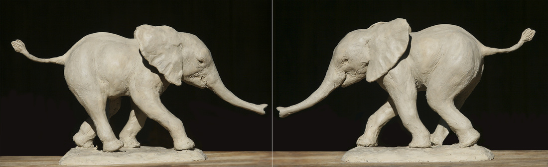 Baby Elephant sculpture by Duane Pillsbury